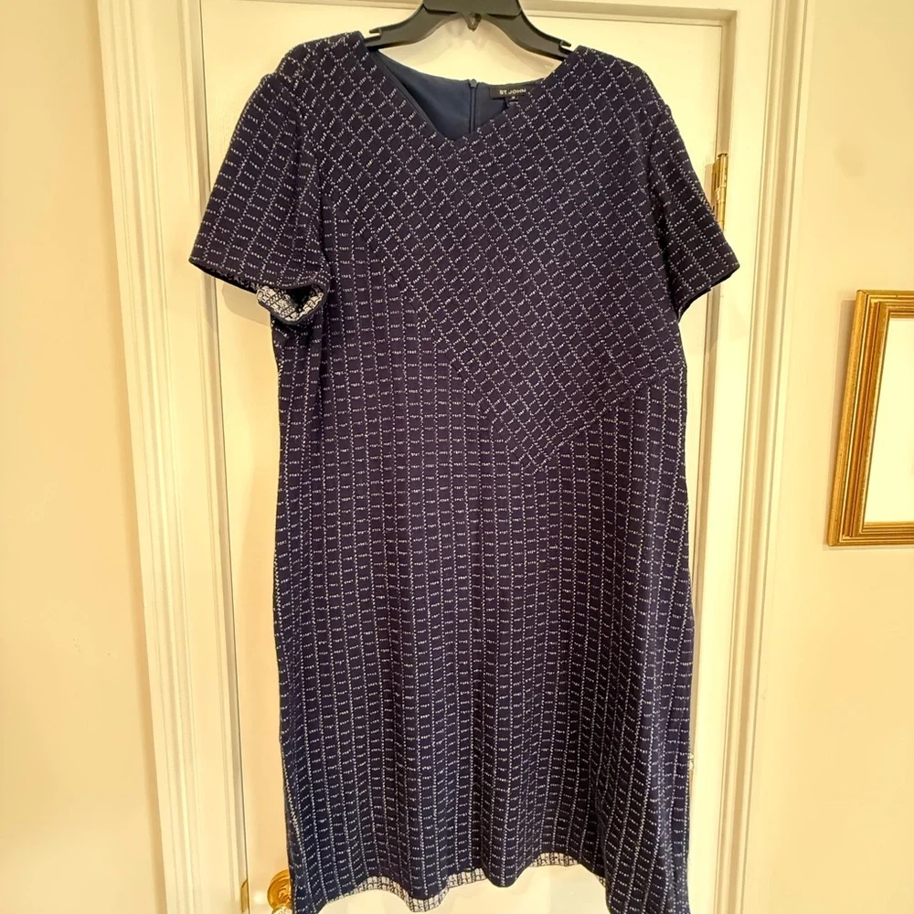 St. John Navy Geometric Dress Suit - Picture 2 of 5